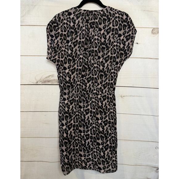 Ulla Johnson Size 6 Dress Black Grey Animal Print Chic 100% Silk - Picture 2 of 6